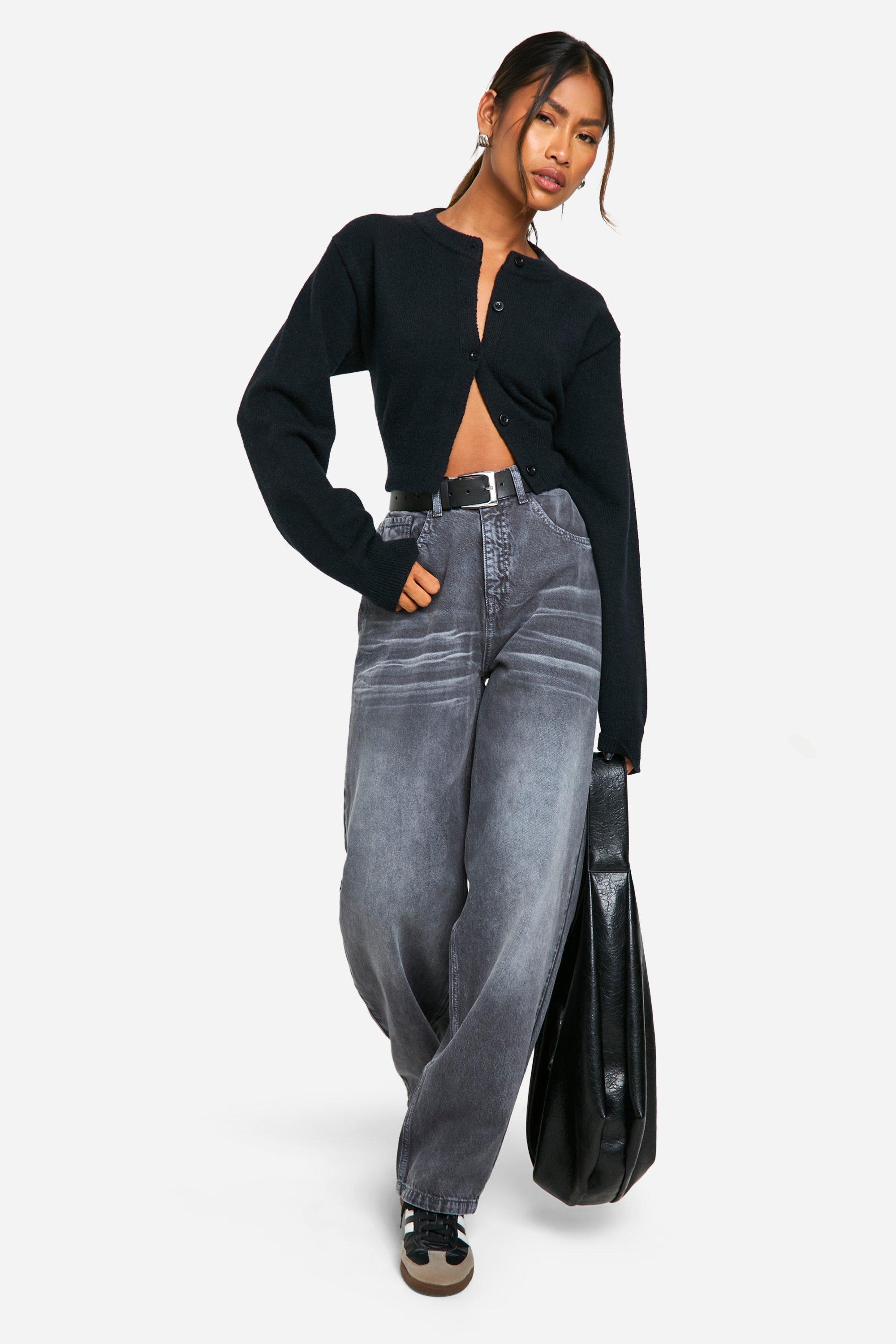 【oan】Straight Washing Denim Pants Amazon.com: Andongnywell Men's Mid Waist Loose Baggy Wash
